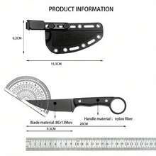MKC Fixed Blade Knife Camping Outdoor Survival Straight Knife EDC Mountaineering Hiking Jungle Multi-Purpose Tool With K Sheath - Black - View 2