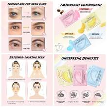 Eye Masks 24 Pairs Caffeine, 24K Gold And 1 Retinol Under Eye Patches Puffy Eyes, Dark Circles Fine Lines, Eye Gels Pads Refreshing And Revitalizing - Under Eye Skin Care