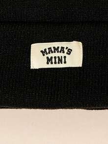 1pc Newborn Baby Solid Color Letter Mini Casual Beanie Hat, Simple Knit Warm Comfortable Sleeping Cap, Windproof Winter Outdoor Hat, Autumn/Winter