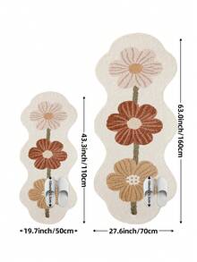 DAJIANG 1 pieza Tapete de pasillo con estampado floral vintage simple, alfombra antideslizante para entrada, alfombra suave, plegable y lavable, adecuada para sala de estar, cocina, baño, mesita de noche - Decoración del hogar, esponjosa y gruesa, adecuada para decoración de Halloween, Acción de Gracias, otoño/invierno, Navidad