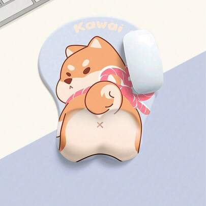 符合人体工程学的腕托鼠标垫，卡通动物鼠标垫，极致舒适，防滑橡胶底座可减轻压力，非常适合办公室和家庭使用