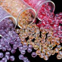 100/200pcs 4x6mm/6x8mm Green Seed Shaped AB Coated Glass Beads For Jewelry Making DIY Accessories Handcraft