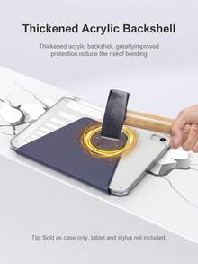 Ốp bảo vệ trong suốt bằng acrylic, tương thích với chức năng ngủ/thức của iPad, tương thích với iPad và máy tính bảng, ốp bảo vệ xoay 360 độ, tương thích với iPad Mini 4/5/6 (9.7 inch) và iPad (10.2 inch), iPad Air 4/5/6 (10.9 inch), phù hợp với iPad thế hệ thứ 10, khung chất liệu TPU mềm, tương thích với iPad thế hệ thứ 10, iPad Pro (11 inch), iPad Air (11 inch, M2), iPad Air (13 inch) và iPad Pro (11 inch, M4) - Màu xanh hải quân - Màu xanh hải quân - Xem 7
