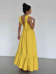 Women Long Dresses - Kuning - View 3
