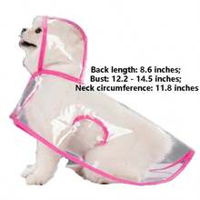 1PC Pet Raincoat - A Transparent Outerwear For Pets When Going Out, Waterproof And Breathable. Suitable For Small Dogs And Cats. Comes With A Rain Cap. - Pink - View 9