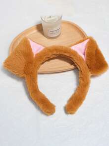 Hatastic 1个可爱毛绒小狗耳朵发箍，女士口罩清洗发箍，趣味发饰发圈，发带，发箍头箍圣诞礼物 - 彩色 - 查看 6