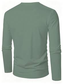 Tricou casual bărbătesc cu grafică a steagului SUA Alpha, croială regulată, mânecă lungă, lavabil la mașină - Multicolor - Vizualizare 4