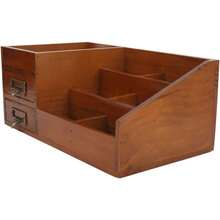 - Organizador de maquillaje de madera rstica con cajones, organizador superior, exhibicin de joyas - inicial - Ver 10