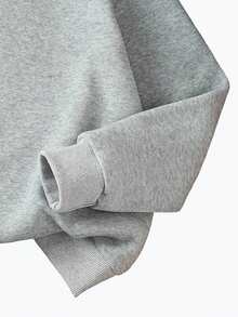 少女蝴蝶印花圆领长袖上衣和牛仔裤套装 - 灰色 - 查看 4