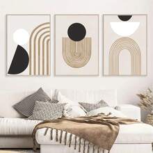 3 buc pictură decorativă abstractă geometrică colorată cu blocuri și linii, artă minimalistă pentru perete, fundal pentru dormitor, poster pe pânză cu imprimeu plat, fără ramă/cu ramă opțională