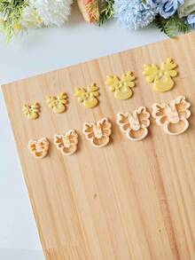 5Pcs Christmas Elk Reindeer Polymer Clay Cutters, 3D Printed Clay Cutters For DIY Jewelry Making, High Precision Clay Cutting Tools For Earrings, Brooches, Pendants