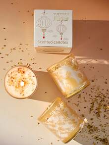 1 pièce Tasse à encens parfumée à la fleur d'osmanthus avec lapin de la mi-automne / Tasse à bougie / Cire végétale / Usage domestique / Parfum sans fumée / Bougie DIY / Cadeau / Mi-automne / Décoration de fête pour Nouvel An / Bougie parfumée pour Nouvel An / Souvenir / Convient comme cadeau pour la famille et les amis / Bougie d'aromathérapie / Convient pour l'anniversaire, la Saint-Valentin ou la Fête des Mères / Nouvel An