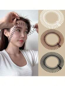 3/1pc Flexible Circular Stretch Hair Combs, Headband Hairband Holder For Women Girls Zig Zag Style Circle Headbands With Teeth For Women's Hair Accessories ,Hair Styling Tools ,Hair Styling Kit