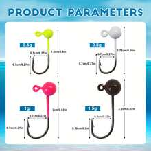 MAFIMOEA 20 piezas Kit de señuelos de mosca para pesca de crappie, cabezas de jig aptas para pesca con mosca, 0,4 g, 0,8 g, 1 g, 1,5 g