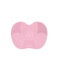 1/2 szt. Silikonowa mata do czyszczenia pędzli do makijażu, podkładka do czyszczenia pędzli do makijażu z przyssawką, podkładka do czyszczenia makijażu, przenośne narzędzie do czyszczenia pędzli do makijażu, silikonowa podkładka do czyszczenia pędzli do makijażu w kształcie jabłka, gąbka do makijażu, puderniczka, odpowiednia do podróży, domu, szkoły, akademika dla dziewcząt, wakacji, imprezy