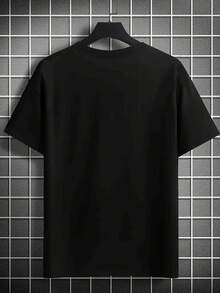 Men's Graphic T-Shirt "I Don't Need To Chill" - Casual Black Short Sleeve Band Member Design T-Shirt, Soft And Breathable Fabric, Perfect For Casual Wear Or As A Gift, Band T-Shirts - 黑色 - 查看 2