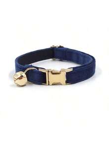 Velvet Zinc Alloy Cat Collar With Bell, Soft Cute Handmade Mini Cat Collar
