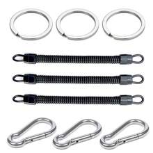 Bộ 3 móc khóa lò xo rút gọn chịu lực cao, đế nhỏ gọn 16cm, có thể kéo dài đến 110cm, với cơ chế rút nhanh dạng xoắn ốc và mở rộng mượt mà, được làm từ chất liệu TPU bền chắc, được thiết kế như một dây đeo chống thất lạc, thích hợp cho câu cá, cắm trại ngoài trời, leo núi, du lịch và sắp xếp chìa khóa hoặc đồ dùng hàng ngày cho cả nam và nữ, nhỏ gọn và đa năng cho mọi hoạt động ngoài trời hoặc sử dụng hàng ngày. - màu đen - Xem 9