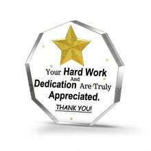 1pc, Polygon Acrylic Plaque, Plaques, Thank You Gifts, Employee Appreciation Gifts, Boss Gifts, Nurse Gifts, Teacher Gifts, Retirement Gifts, Spiritual Gifts For Women, Inspirational Gifts, Funny Office Decor, Desk Decor, Room Decoration, Aesthetic Room Decor - 透明的 - 查看 8