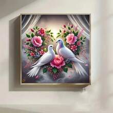 5D DIY 钻石画套装，全圆形钻石刺绣套装，无框，水晶钻装饰礼物，生日礼物，成人钻石画，初学者马赛克，钻石画套装，圆形全钻，适用于家居装饰和房间墙壁 - 彩色 - 查看 3