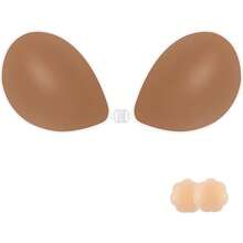 Sticky Adhesive Silicone Push Up Invisible Bra - Backless, Strapless For Women With Nipple Covershalloween - 裸體 - 查看 8