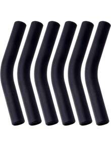 1/6pcs Reusable Silicone Straw Tips - 6 Pack, 5/16 Inch, Flexible Bent Design - Suitable For Smoothies And Cold Drinks, Cup Accessories - Multicolor - View 10