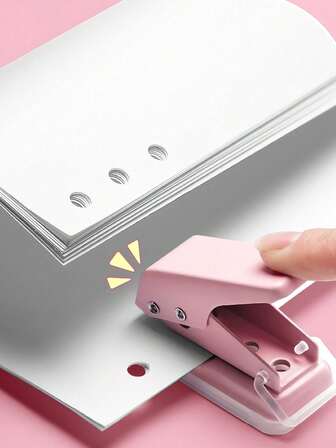 1pc Mini Single Hole Punch, 6mm Circle Holes, Small Tiny Hole Punch With Non-Slip Removable Base & Lock, For Journaling Crafts Scrapbooks Paper Card,Back To School,School Supplies