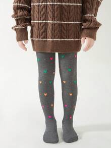 1/2 双女童心形和波尔卡圆点印花马镫紧身裤，适合裙子、舞蹈、学校、所有季节 - 彩色 - 查看 11