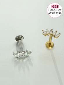 1 قطعة من الأذن المثقوبة المزودة بخرز من التيتانيوم والزركون المقطع على شكل ماركيز للثقب الحلزوني، مسمار داخلي الخيط للثقب الأذن الخارجي والداخلي، إكسسوارات مجوهرات الجسم