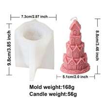 Molde de Silicone para Vela em Forma de Casa de Natal 3D, Molde DIY para Castelo, Homem de Gengibre Feito à Mão, Sabão, Gesso, Decoração de Presente e Festival de Natal