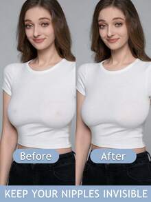 10pcs Flower Liquid Silicone Reusable Invisible Nipple Cover, Waterproof Chest Flap - Multicolor - View 3