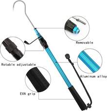 Barra telescópica para pesca gancho acero inoxidable mango aluminio mar - AZUL Longitud de expansión: 47.2 IN blue - Ver 6