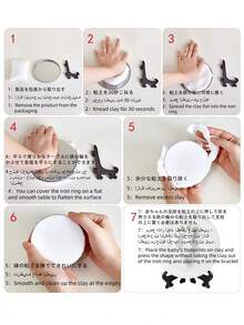 (S Set = 1 Stempelkissen (25g) + 1 Ständer + 1 S Größe runde Form) / (M Set = 1 Stempelkissen (45g) + 1 Ständer + 1 M Größe runde Form) / Set = (S Set + M Set) / Baby's 100. Tag/1. Geburtstag Geschenk, Neugeborenen Wachstums Erinnerung, Baby Handabdruck & Fußabdruck Ton Formset (Ohne Schleife), S Form Durchmesser 9cm, M Form Durchmesser 12cm (Formform zufällig) - Verschiedenfarbig - Übersicht 6