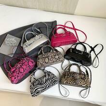 Borsa a Tracolla da Donna, Stile Dolce Fresco Piccante Ragazza con Cintura Decorata con Motivo Leopardo Serpente Coccodrillo, Borsa a Spalla Multiuso per Pendolarismo Shopping Stoccaggio Vari Piccola Borsa Quadrata, Borsa Baguette alla Moda