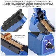 RAF آلة إغلاق يدوية، أكياس بلاستيكية شفافة، مخزون المطاط، آلة إغلاق بلاستيكية مخصصة، ختم لحظي يدوي، مطبخ، عرض خاص لفصلي الربيع والخريف - قابس المملكة المتحدة (220 إلى 240 فولت) - مشاهدة 11