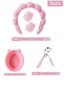 50/1 Piece Makeup Brush Set, Includes 25 Makeup Brushes, Powder Brush, Blush Brush, Highlighter Brush, Eyeshadow Brush, Lash Comb, Eyeliner Brush, Contour Brush, 4 Makeup Sponges, 4 Triangle Foundation Sponges, 5 Mini Makeup Sponges, 3 Mini Finger Puff, 3 Makeup Blender Sponges, 1 Makeup Brush Cleaning Bowl, 1 Eyelash Curler, 1 Waterproof Portable Makeup Storage Bag, 1 Headband + 2 Wristbands, Makeup Tool Kit, Multiple Styles