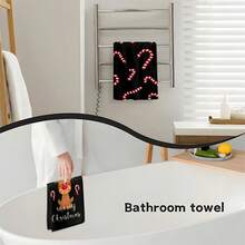 2 pièces/100 pièces Serviettes de cuisine et gants de vaisselle avec motif de rennes de Noël et de cannes en bonbon, convenant à la décoration intérieure des restaurants, cuisines et salles de bain, à la décoration de fête, aux cadeaux de fête, en tant que cadeau