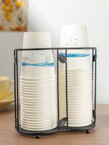 1pc Luxury Paper Cup Holder, Disposable Cup Organizer, Water Dispenser Cup Rack, Tabletop Paperless Easy Cup Holder, Cup Dispenser, Creative Cup Rack, Hygienic, Tidy