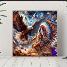 1 pieza Pintura de diamantes 5D sin marco DIY - Águila y Diosa - Patrón - Diamante completo Bordado de diamantes Punto de cruz Pintura de diamantes Artesanía para decoración de pared Regalo