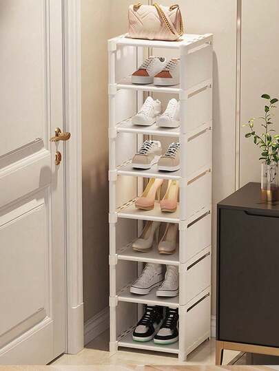 1 Piece 4/5/6/7/8 Tier Shoe Rack, Simple Shoe Storage Cabinet, Home Entryway Organizer, Space Saving For Small Apartments And Dorms