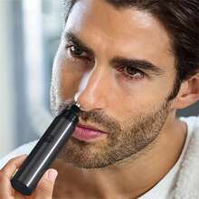 Electric Nose Hair Trimmer, Men's Ear & Nose Hair Trimmer, USB Rechargeable, Long Battery Life. Compact & Portable, Detachable Blade For Easy Cleaning. Painless Eyebrow & Facial Hair Nose Trimmer, Father's Day Gift. - Black - View 2