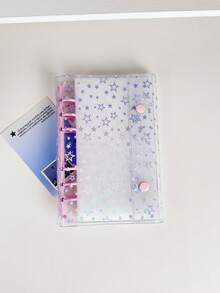 A6, Transparent Colored Star-Shaped Spiral Notebook Set, Simple 6-Hole Active Page Notebook Cover, Sticker Book Sticker Book, Binder, Sticker Book Sticker Book, Sticker Book Binder Sticker Book Binder School Supplies, Essential For Starting School - Multicolor - View 12