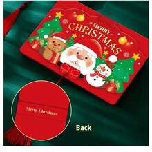 New Christmas Santa Claus Cartoon Greeting Card, Personalized Creative Tri-Fold Blank Card For Wishes And Messages