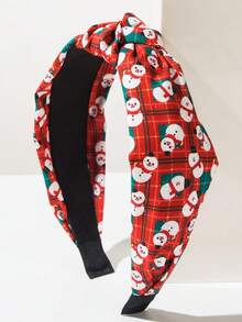 1pc Crossed Wide-Edge Printed Hairband - Fashionable And Unique Christmas Hair Accessory For Women ,Diadema ,Hair Hoop