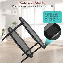 Yusong Mesas redondas de vidrio para sala de estar, mesa de centro circular de 2 niveles con almacenamiento, mesa central moderna de 26 pulgadas con vidrio negro claro, mesa auxiliar pequeña para - 1 - Ver 7