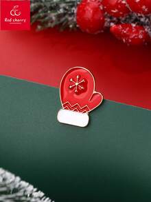 1 件锌合金彩色珐琅圣诞元素形状胸针，适合作为圣诞派对上女士的服装或围巾配饰 - 均碼 - 查看 17