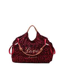 极简时尚个性化豹纹手提包，时尚百搭大容量休闲单肩包，小众流行多功能斜挎包，配有长肩带，适合购物和户外露营 - 彩色 - 查看 6