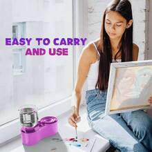 Universal Crafts Paint Brush Cleaner Rinse Cup, Paint Brush Cleaner - Acrylic and Based Painting Supplies Tools, Adults Artist Beginners B - Blue - inicial - Ver 3