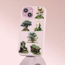 50 pezzi Adesivi trasparenti verdi della natura, adesivi vintage di estetica boschiva, adesivi di alberi, adesivi per scrapbooking, adesivi primaverili in PET per borracce, laptop, skateboard, quaderni, telefoni, chitarre, bagagli, computer, frigoriferi, scrivanie