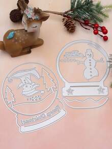 Christmas + 1 Set Of Metal Cutting Knife Mold, Christmas Snowman Cutting Mold, DIY Paper Card Craft, Carbon Steel Mold For Cutting And Pasting Thin Sheets, Greeting Card Craft Decoration, Decorative Embossing, And Home Project Making Tools